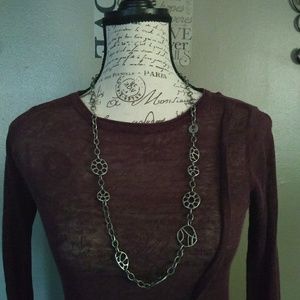 Women's Pewter tone long necklace